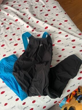 Speedo Black & Blue Tech Swimsuit